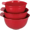 Produktbild: KitchenAid 3er Set Rührschüsseln, rutschfest, ineinander stapelbar - Rot