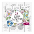 Produktbild: younikat Natur Postkarten zum Ausmalen 24 Stk. I DIN A6 I Kinder Erwachsene I zum Selbstgestalten I Blumen Tiere I dv1545