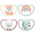 Produktbild: NUK Space Schnuller Silikon Gr.1 – Fuchs, 4er Set, BPA-frei