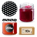Produktbild: KADAX 10er Set Einmachgläser 200 ml mit Twist-Off Deckel Ø 66 mm – Dickwandige, luftdichte Dessertgläser, spülmaschinenfest, ideal für Marmelade & Eingemachtes