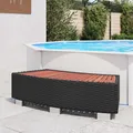 Produktbild: Spa Einstiegsstufe Poly Rattan Whirlpool Einstieg Treppe Grau/Schwarz vidaXL