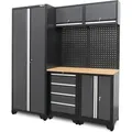 Produktbild: Werkstatteinrichtung Werkstatt Schranksystem 8-teilig Serie 450 Grau – Effiziente Organisation für Profi- und Hobby-Werkstätten - Grau