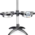Produktbild: PetTec® Hundenapf erhöht Grosse Hunde [2 x 2,5L, Schwarz] - Futternapf Fressnapf Hund erhöht - Futterstation höhenverstellbar - Erhöhter Futternapf Hund - Dog Bowl - Hundebar - Futterbar Hundenäpfe