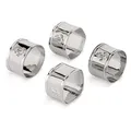Produktbild: NKlaus Maritim Servietten Ringe Set aus Messing vernickelt 4 Verschiedene Formen Deko 11796