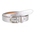 Produktbild: MIRROSI Ledergürtel Damen Herren Gürtel, Made in Italy, 3cm breit (Metalic Silber (Silberne Schnalle), 90cm)