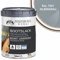 Produktbild: Bootslack Parkettlack Schiffslack Holzlack Seidenglänzend für Holz Boot Schiff W400 Silbergrau - 750ml