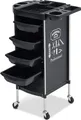 Produktbild: Servicewagen mit 4 Schubladen und Rollen, Bedienungswagen, Drehbar, Trolley, Rollwagen Stapelboy, 2023BK-N(Schwarz)