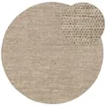 Produktbild: benuta Pure Wollteppich, Taupe, Textil, Beton Optik, Rund, 100x100 cm, pflegeleicht, Teppiche & Böden, Teppiche, Naturteppiche