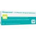 Produktbild: Omeprazol-1A Pharma 20 mg bei Sodbrennen HKM 14 St