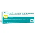Produktbild: Omeprazol - 1 A Pharma® 20 mg bei Sodbrennen