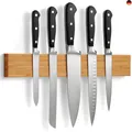 Produktbild: LARHN Magnetleiste Messer aus Bambus mit Extra Starkem Magnet - 40cm -
