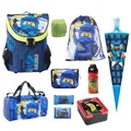 Produktbild: Familando - Schulranzen Set 10-teilig mit Schultüte - Ninjago Blau - Ergonomisch, stabil & mit gepolstertem Rücken - 790g leicht mit 16L Volumen - wasserabweisend und mit Reflektoren - Ab 1. Klasse
