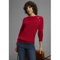 Produktbild: Strickpullover LAURA SCOTT, Damen, Gr. 46, rot mélange, Feinstrick, Obermaterial: 50% Viskose, 28% Polyester, 22% Polyamid, meliert, figurumspielend hüftlang, Rundhals, Rippbündchen, Pullover Strickpullover, kuscheliger Winterstrick mit Kragen und Knöpfen - NEUE KOLLEKTION