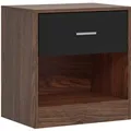 Produktbild: Relaxdays Nachttisch MDF Braun-Schwarz mit Schublade 1er-Pack 41 cm x 39 cm x 28 cm