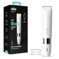 Produktbild: Braun Body Mini-Trimmer, elektrischer Körperrasierer mit Trimmeraufsatz für Damen und Herren, präzise Haarentfernung für Bikinizone, Achseln, Brust, für unterwegs, Wet&Dry, BS1000, weiß