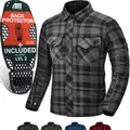 Produktbild: SHIMA RENEGADE MEN Motorrad Hemd - Verschleißfest Baumwolle Karierte Motorradjacke Herren mit CE Protektoren, FiberQL Aramid und Kühlungsschicht Reißverschluss (RENEGADE 2, Schwarz, XL)