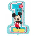 Produktbild: Mickey Mouse Ballon, Zahl 1 zum ersten Geburtstag, blau 71 cm