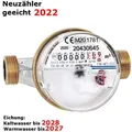 Produktbild: Wasser Gerate - Wohnungswasserzähler Eco Qn 2,5 - 3/4 X 130 Mm - Kalt Eichung 2024