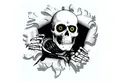 Produktbild: Hermann Schütz Aufkleber Aufkleber Einschussloch 90 mm Motiv Totenkopf