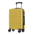 Produktbild: YONSLY Trolley Reisekoffer Travel Suitcase, Rollkoffer Handgepäck, Kabinenkoffer Hartschalenreisekoffer mit 4 Rollen 360°, Zahlenschloss, Weicher Gummigriff (M, Gelb)