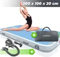 Produktbild: AIR Tracking TRACK Matte - aufblasbar, Tumbling 10/20 cm hoch, mit elektrischer Pumpe, Farbwahl, Größenwahl Farbe: Aeroblue-Grey Maße: 200x100x20cm
