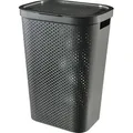 Produktbild: Curver Infinity Wäschekorb aus 100% recyceltem Kunststoff 60L dunkelgrau - Grau