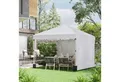 Produktbild: Outsunny Faltpavillon 2,97 x 2,97 m, Pavillon UV-Schutz, mit 2 Seitenteilen, (Campingzelt, Partyzelt), Pop-Up-Zelt für Terrasse, Stahl, Weiß