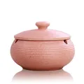 Produktbild: Lependor Aschenbecher aus Keramik mit Deckel, winddicht, Zigarettenaschenbecher für den Innen- oder Außenbereich ， Aschenhalter für Raucher, Desktop-Aschenbecher für die Inneneinrichtung (Rosa)