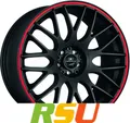 Produktbild: 4x Barracuda Karizzma mattblack PureSports / Color Trim rot 8.5x19