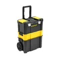 Produktbild: STANLEY Essential Rollende Werkstatt (3-in-1 stapelbare Boxen, leerer Werkzeugkasten, belastbar bis zu 20kg, mit Metallverschlüsse, Organizer für Kleinteile im Deckel) STST1-80151