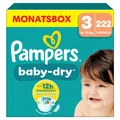 Produktbild: Pampers Windeln - Baby Dry Gr.3 Midi 6kg-10kg - Monatsbox - 222St.