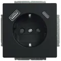 Produktbild: Busch-Jaeger 20 EUCB2USBAC-885 SCHUKO USB-Steckdose, A/C future linear, Schwarz Matt (2CKA002011A6312)