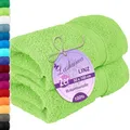 Produktbild: Lashuma Handtuchset Grün - Apfel, Linz 2X Gesichtshandtuch 50x100 cm, Frottee Handtücher