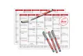 Produktbild: TOBJA Wandkalender Abwischbarer Wandkalender Rot 2026 A4 - 4 Stifte, Tafelkalender inkl. 4x edding - Kalender A4 abwischbar