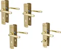 Produktbild: Alpertec Türbeschlag Türbeschlag 4er Set, Messing für 3 x Zimmertüren und 1 x Bad/WC Türe (4 St)
