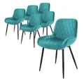 Produktbild: ML-DESIGN Stuhl Esszimmerstuhl mit Rücken- und Armlehnen, Metallbeine Küchenstuhl (6 St), Wohnzimmerstuhl Petrol, Samt Sitzfläche Polsterstuhl Esstischstuhl