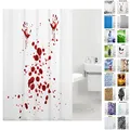 Produktbild: Sanilo Duschvorhang, viele schöne Duschvorhänge zur Auswahl, hochwertige Qualität, inkl. 12 Ringe, wasserdicht, Anti-Schimmel-Effekt (Blood Hands)