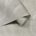 Produktbild: Grau Metallic Opulenza Wave Vinyl Tapete Rasch 659634 Moderne Akzentwand