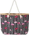 Produktbild: styleBREAKER Strandtasche Strandtasche mit Streifen und Flamingos (1-tlg)