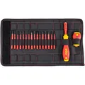 Produktbild: Wiha Schraubendreher Bit Set slimVario, 41231, Set, Elektro VDE, Schlitz, Kreuz, Torx, 18-teilig