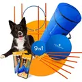Produktbild: PFOTENWUNDER® 9-in-1 Agility Set Hunde groß + 21 Min. HUNDESCHULE - 6 Slalomstangen, 1 Tunnel, für kleine & große Hunde, Training Sport Parcour...