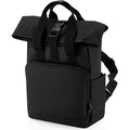 Produktbild: BagBase BG118S | Recycled Mini Twin Handle Roll-Top Backpack - Farbe: Black - Größe: 23 x 32 x 11 cm - Schwarz