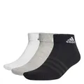 Produktbild: adidas Unisex Cushioned Sportswear Ankle Socks 6 Pairs, Medium Grey Heather/White/Black, 6.5-8