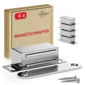 Produktbild: LouMaxx Magnetschnäpper stark - Haltekraft 4kg - 4er Set aus Edelstahl – Türmagnet - Schrankmagnet – Möbelmagnete – Tuer Magnetverschluss Edelstahl– Magnethalter Schranktür