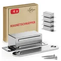 Produktbild: Magnetschnäpper stark - Haltekraft 4kg - 4er Set aus Edelstahl – Türmagnet - ...