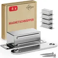 Produktbild: LouMaxx Magnetschnäpper stark - Haltekraft 4kg - 4er Set aus Edelstahl