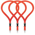 Produktbild: 3x Premium Lanyard Umhängeband Schlüsselband Set mit Karabinerhaken und Steckverschluss für Ausweishalter Handys Kamera USB-Geräte Schlüsselanhänger Namensschilder ID Kartenhalter (Rot)