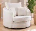 Produktbild: S-Style Möbel Drehsessel Ted Love Seat XXL 360 Grad drehbar aus Boucle-Stoff, mit Wellenfederung