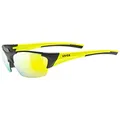 Produktbild: uvex blaze III - Sportbrille für Damen und Herren - inkl. Wechselscheiben in den Filterkategorien 0, 1 und 3 - druckfreier Sitz & perfekter Halt - black matt yellow/yellow - one size