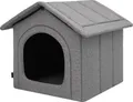 Produktbild: Hundehütte Hundeecke Ruhebereich Zwinger Tierheim Hundezwinger Haustierhütte Haustierzwinger - 52 x 46 x 53 cm [Größe: R3] - Graphit Ökoleinen